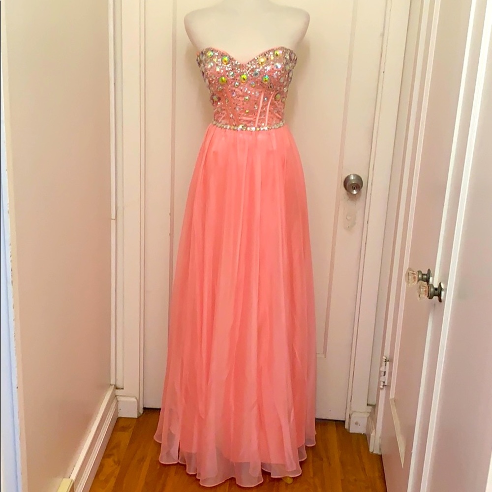 Baby pink strapless Flirt by Maggie Sottero